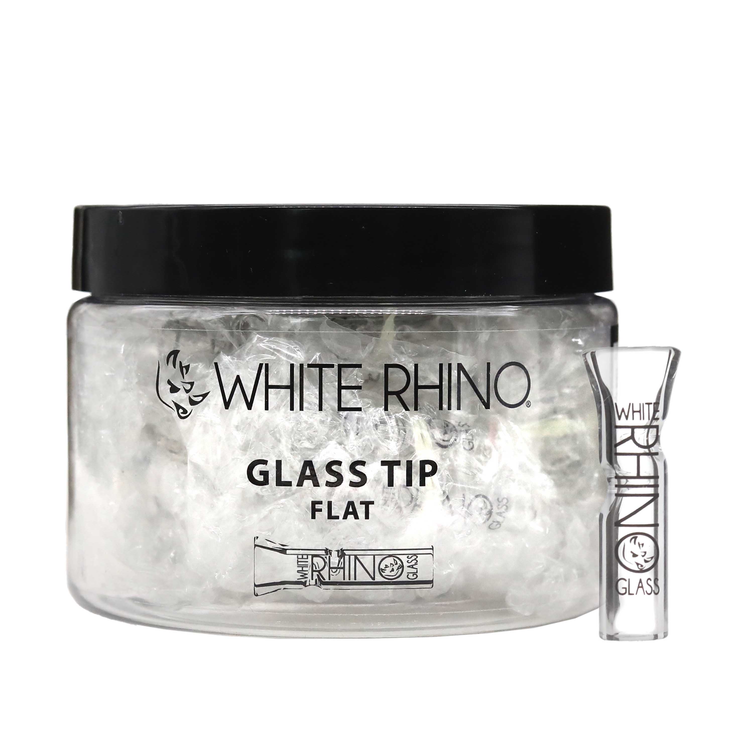 White Rhino Glass Tips (WRG3102) | Flat | 50 Count Display product image